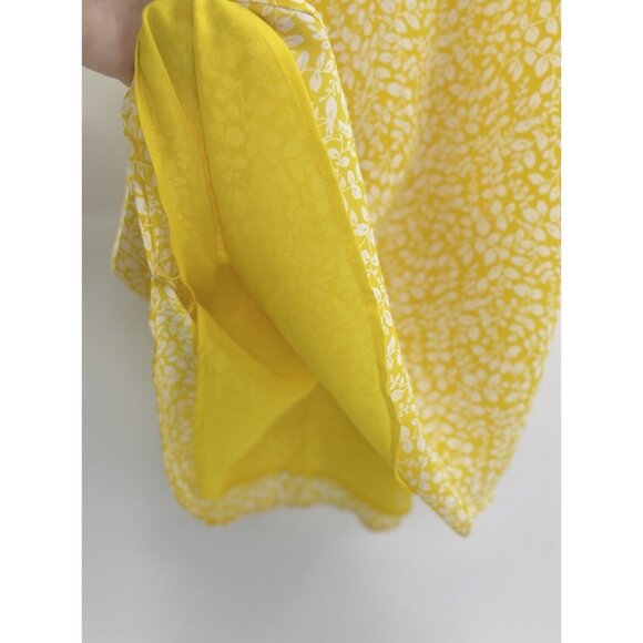 NWT LOFT Women’s Yellow Floral Chiffon Strappy Sleeveless Blouse Boho‎ Sz XS - Picture 6 of 8
